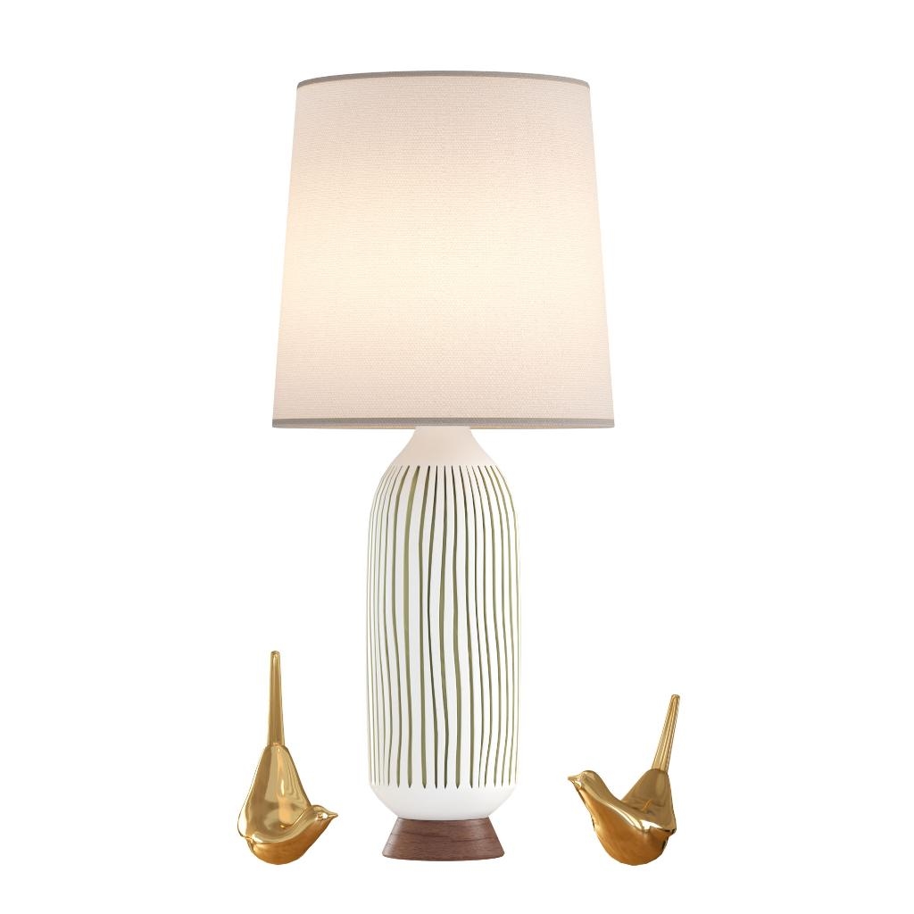 Elegante Bronzen Tafellamp met Stoffen Kap